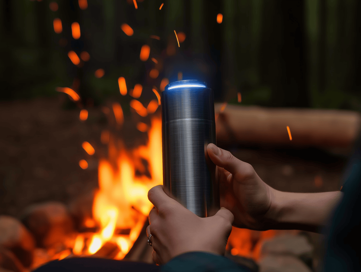 Thermal bottle by fire